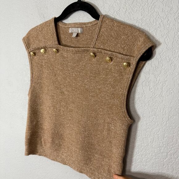 J.Crew Sweater shell with buttons in merino-linen blend Size Large - Picture 3 of 8